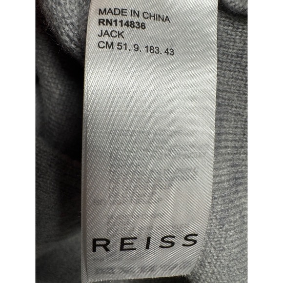 Reiss Jack Shirt Mens XS Gray Overshirt Shacket Oversized Snap Button Wool Knit - Picture 6 of 12